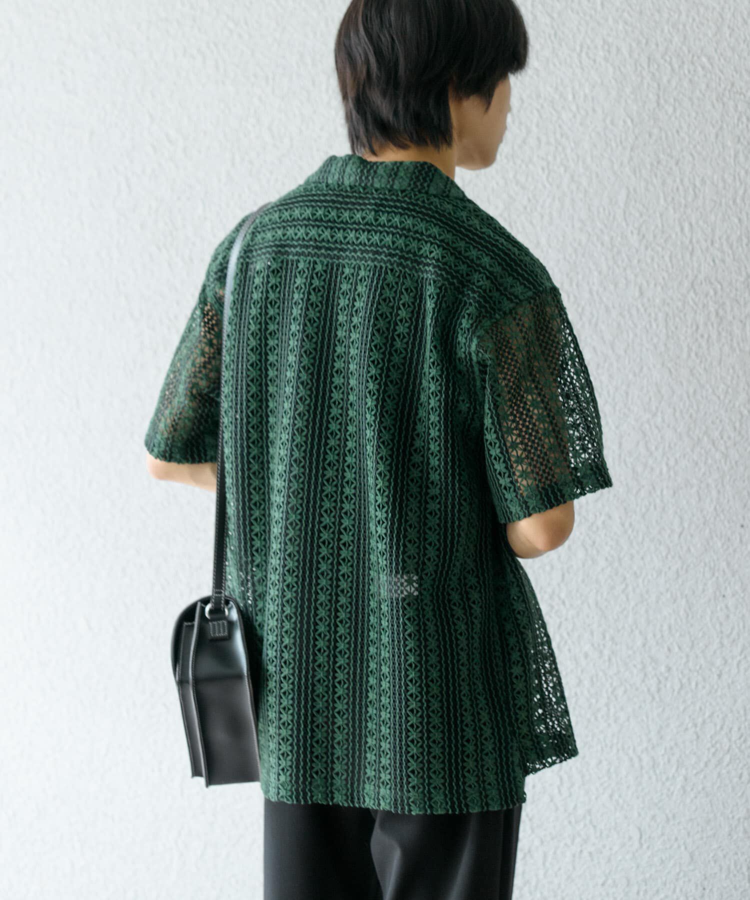 SENSE OF PLACE by URBAN RESEARCH「『ユニセックス』『洗濯可』アソートレースオープンカラーシャツ(5分袖)」|シャツ・ブラウス|