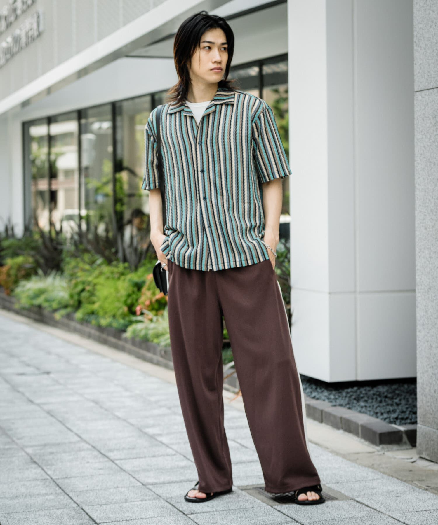 SENSE OF PLACE by URBAN RESEARCH「『ユニセックス』『洗濯可』アソートレースオープンカラーシャツ(5分袖)」|シャツ・ブラウス|