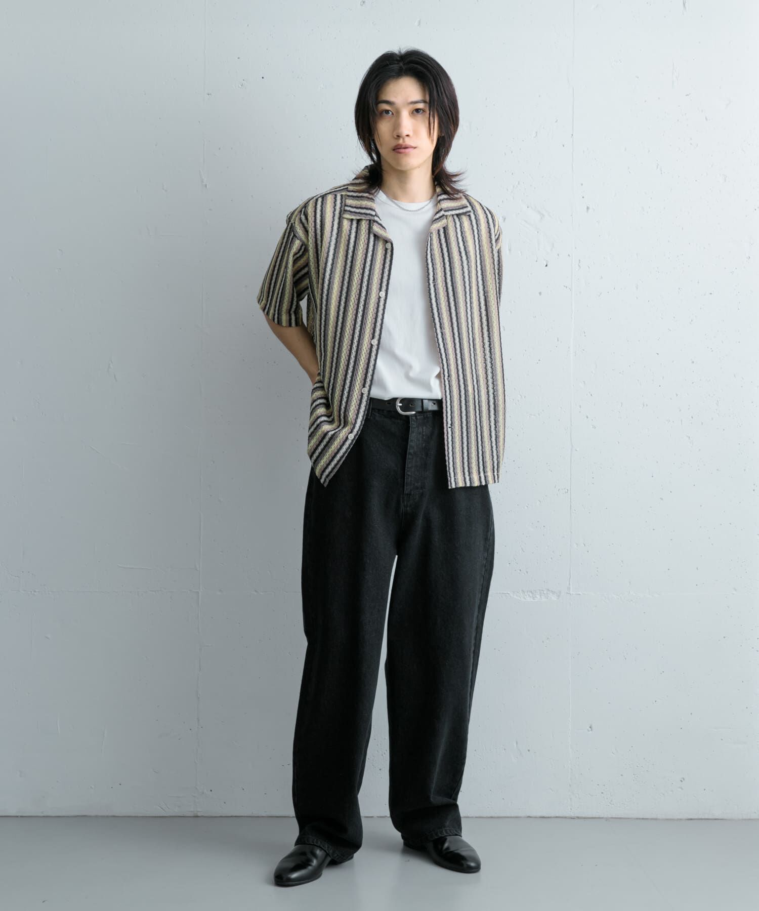 SENSE OF PLACE by URBAN RESEARCH「『ユニセックス』『洗濯可』アソートレースオープンカラーシャツ(5分袖)」|シャツ・ブラウス|