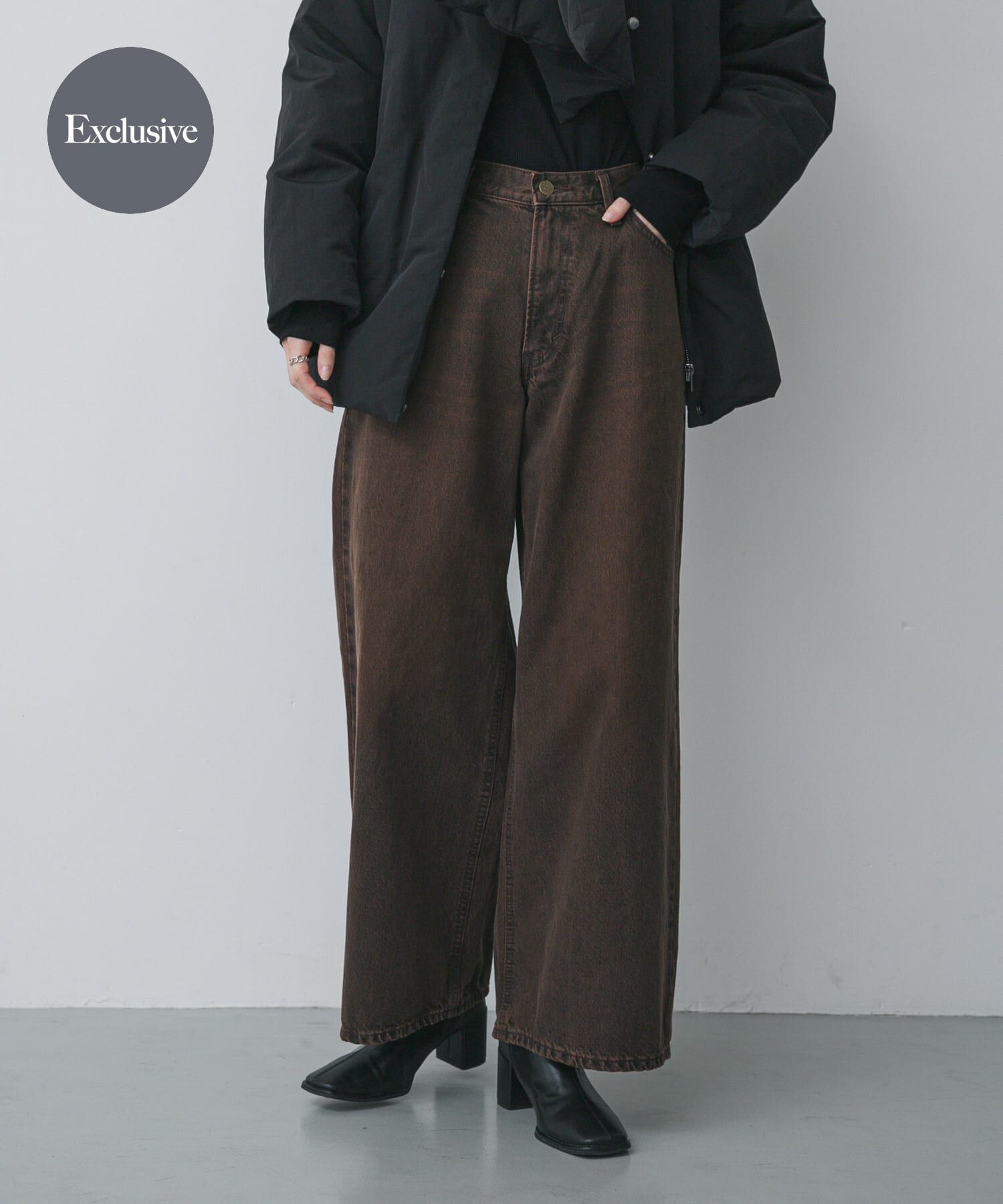 SENSE OF PLACE by URBAN RESEARCH「『別注』Lee101&times;SENSE OF PLACE　WIDEPANTS」|デニム|ブラウン
