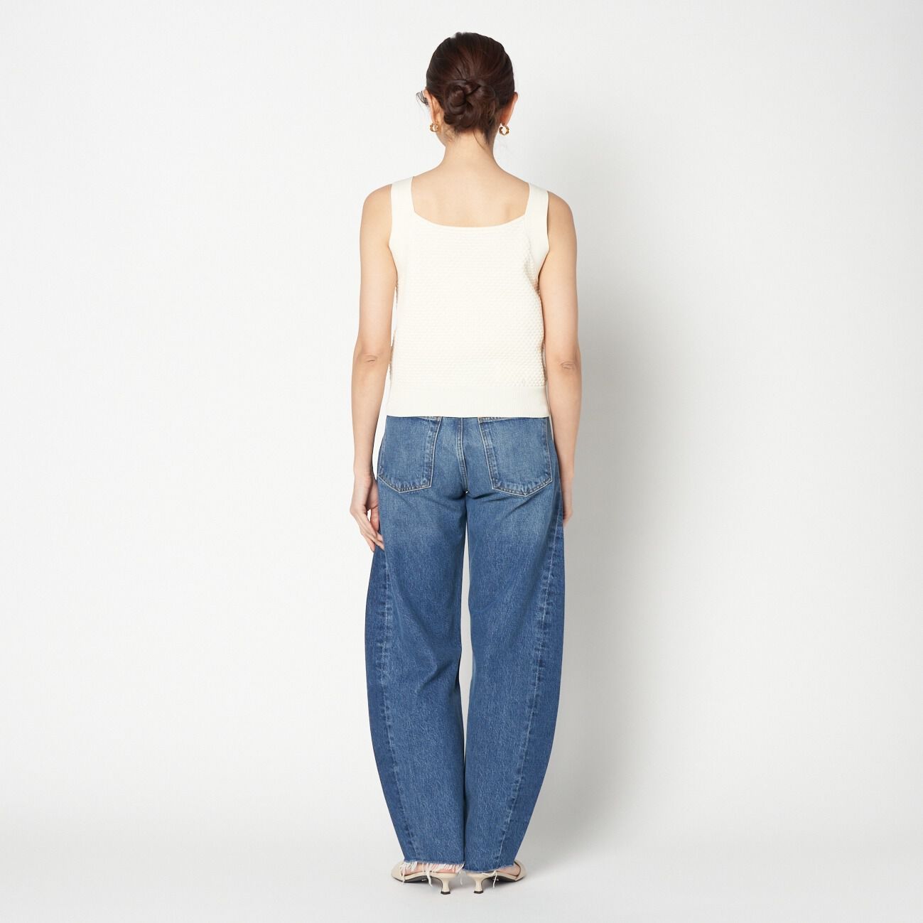 HELIOPOLE「HELIOPOLE POPCORN KNIT BIJOU BUTTON VEST」|ニット・セーター|