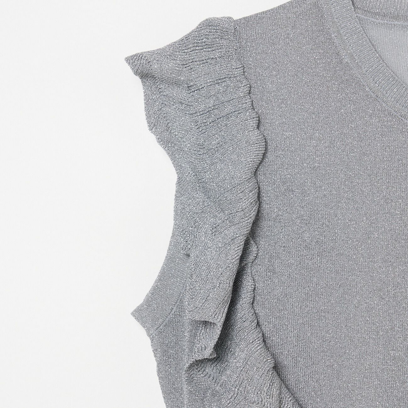  「three dots RUFFLE TOP」|ニット・セーター|