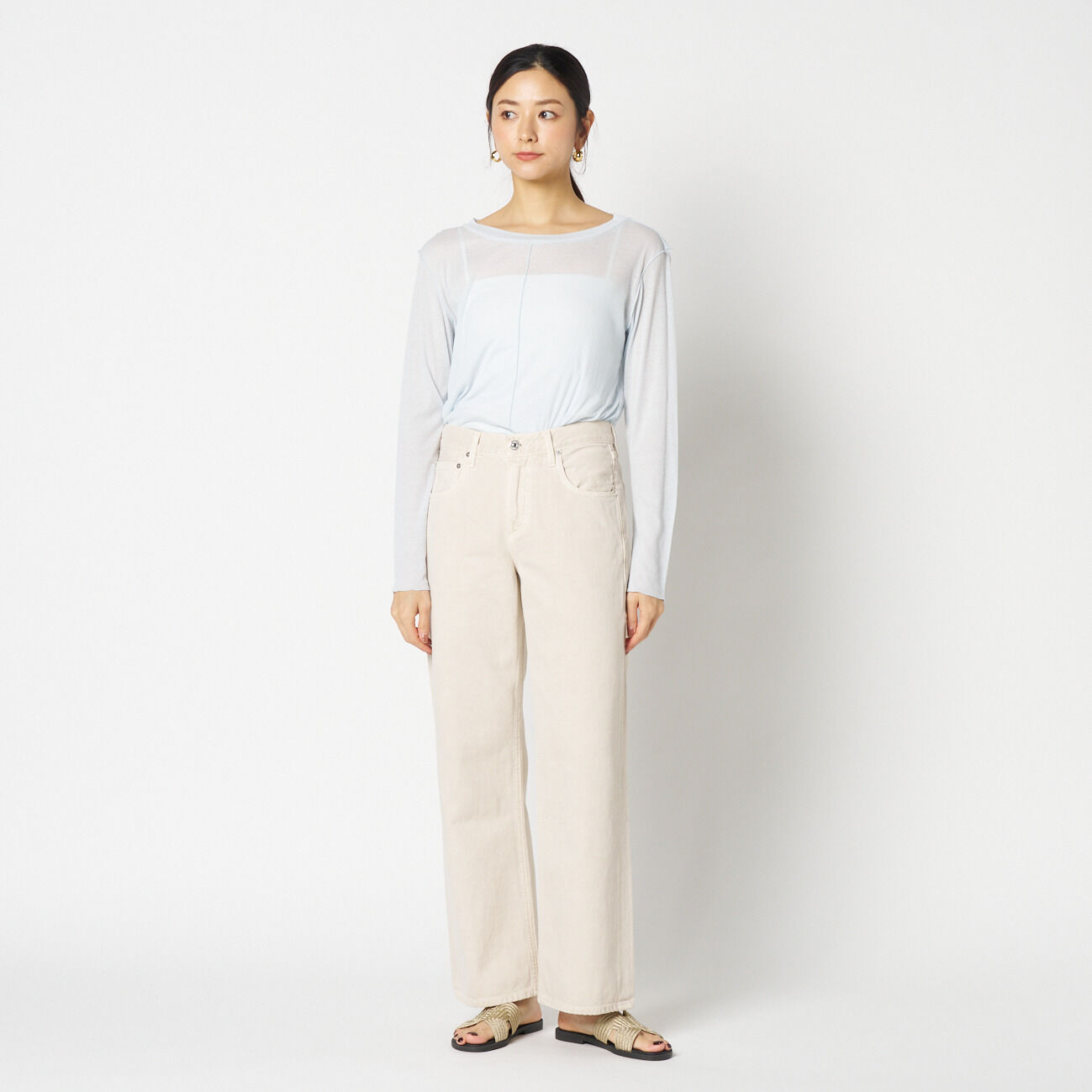 HELIOPOLE「HELIOPOLE 【smooth skin series】wide crew neck」|Tシャツ・カットソー|