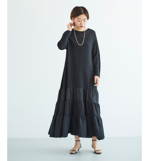 le.coeur blanc「《手洗い可能》TORRAZZO DONNAニットドッキングワンピース」|ワンピース|