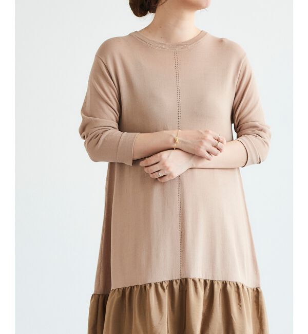 le.coeur blanc「《手洗い可能》TORRAZZO DONNAニットドッキングワンピース」|ワンピース|