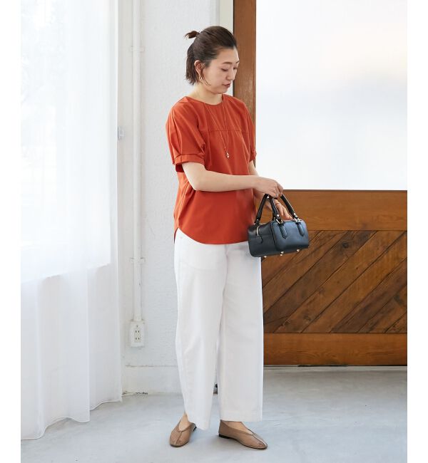  「《接触冷感》ナイロンストレッチスリーブタックブラウス」|シャツ・ブラウス|