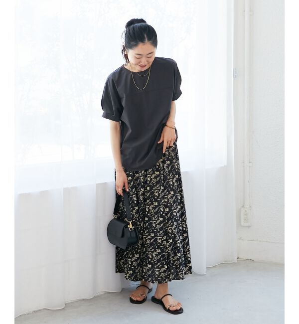  「《接触冷感》ナイロンストレッチスリーブタックブラウス」|シャツ・ブラウス|