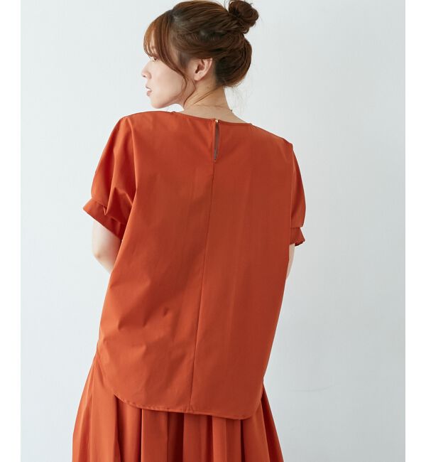  「《接触冷感》ナイロンストレッチスリーブタックブラウス」|シャツ・ブラウス|