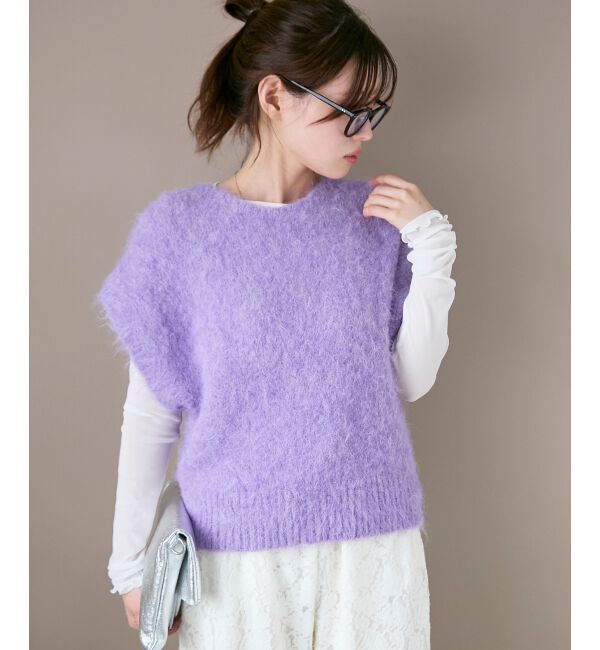  「《WEB限定アイテム》ソフトシャギーニットベスト」|ベスト・ジレ|