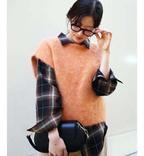  「《WEB限定アイテム》ソフトシャギーニットベスト」|ベスト・ジレ|