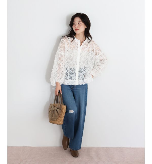  「TORRAZZO DONNA別注フラワーレースブラウス」|シャツ・ブラウス|
