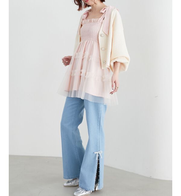 MAJESTICLEGON「パールスリットデニム」|デニム|