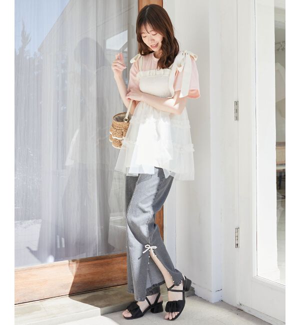 MAJESTICLEGON「パールスリットデニム」|デニム|