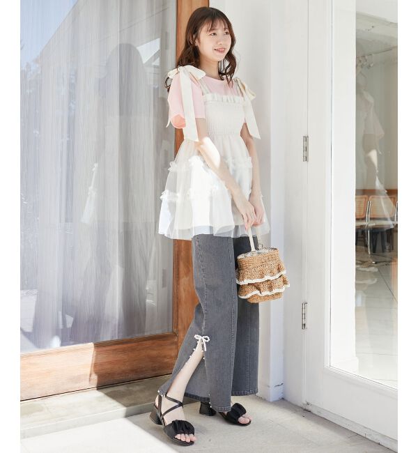 MAJESTICLEGON「パールスリットデニム」|デニム|