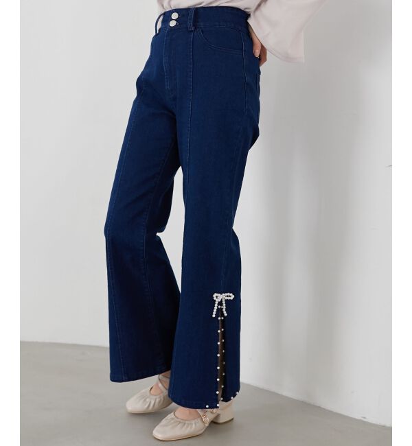 MAJESTICLEGON「パールスリットデニム」|デニム|