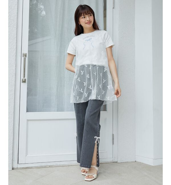 MAJESTICLEGON「パールスリットデニム」|デニム|