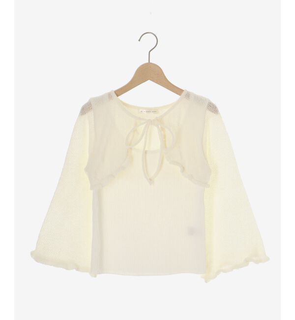  「デコルテオープンメッシュニット」|ニット・セーター|