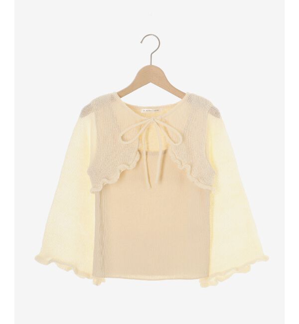  「デコルテオープンメッシュニット」|ニット・セーター|