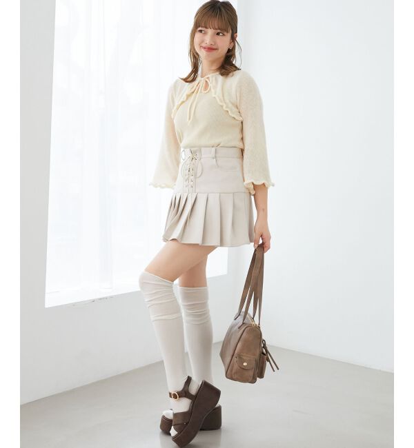  「デコルテオープンメッシュニット」|ニット・セーター|