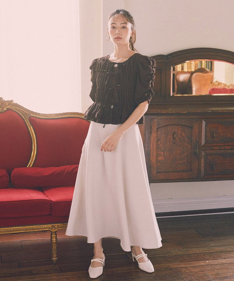 earth music&ecology「バックレースアップスカート」|フレア|