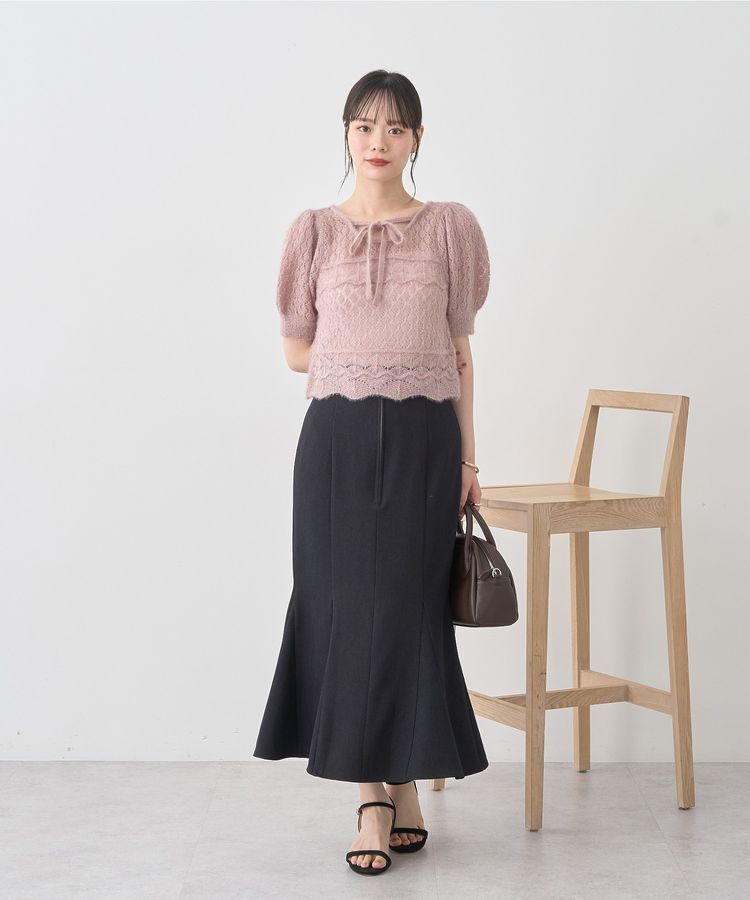 earth music&ecology「フロントジップマーメイドスカート」|タイト|