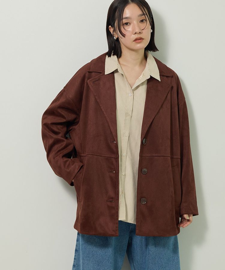 Green Parks「フェイクレザージャケット」|テーラードジャケット|Brown