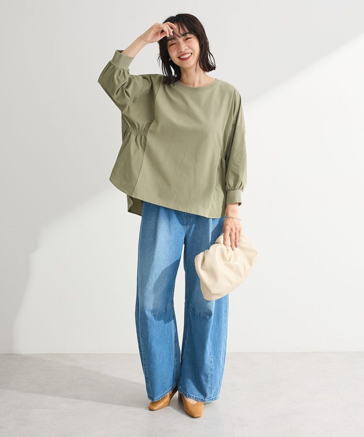 Green Parks「ウエストタックコクーンデニムパンツ」|デニム|