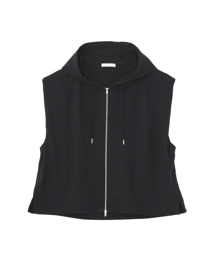 Green Parks「フード付裏毛ベスト」|ベスト・ジレ|Black