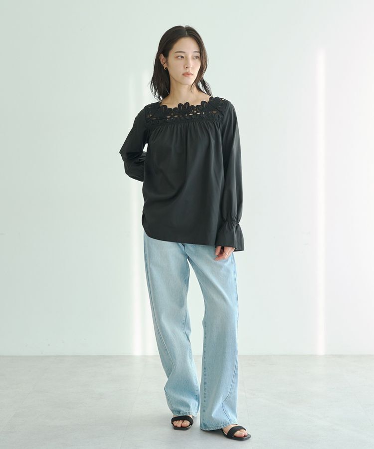 YECCA VECCA「フラワーレースブラウス」|シャツ・ブラウス|