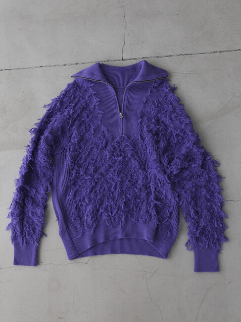 GARAGE OF GOOD CLOTHING「フリンジニットハーフジッププルオーバー」|ニット・セーター|