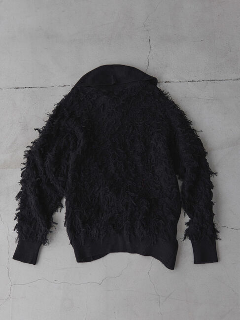 GARAGE OF GOOD CLOTHING「フリンジニットハーフジッププルオーバー」|ニット・セーター|