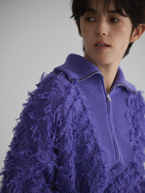 GARAGE OF GOOD CLOTHING「フリンジニットハーフジッププルオーバー」|ニット・セーター|