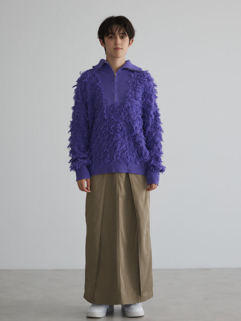 GARAGE OF GOOD CLOTHING「フリンジニットハーフジッププルオーバー」|ニット・セーター|