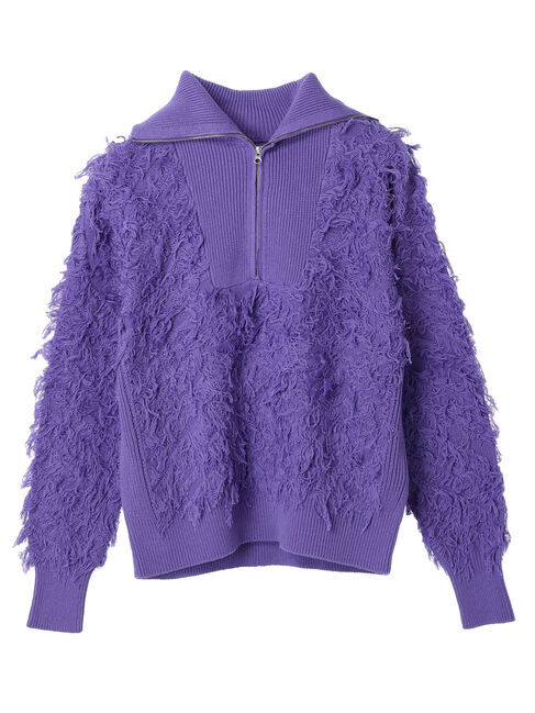 GARAGE OF GOOD CLOTHING「フリンジニットハーフジッププルオーバー」|ニット・セーター|