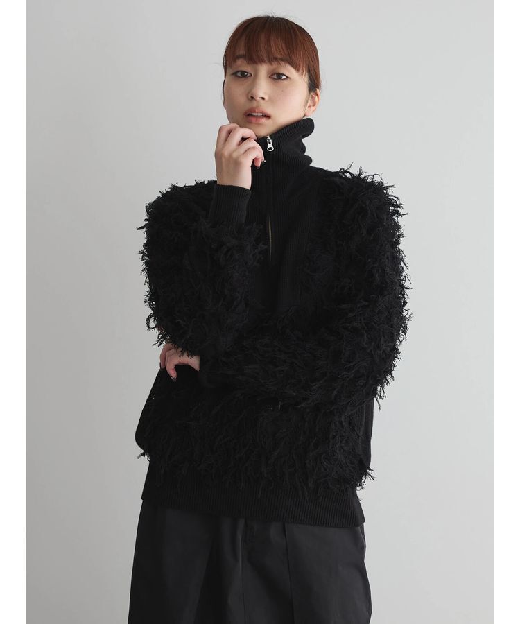 GARAGE OF GOOD CLOTHING「フリンジニットハーフジッププルオーバー」|ニット・セーター|