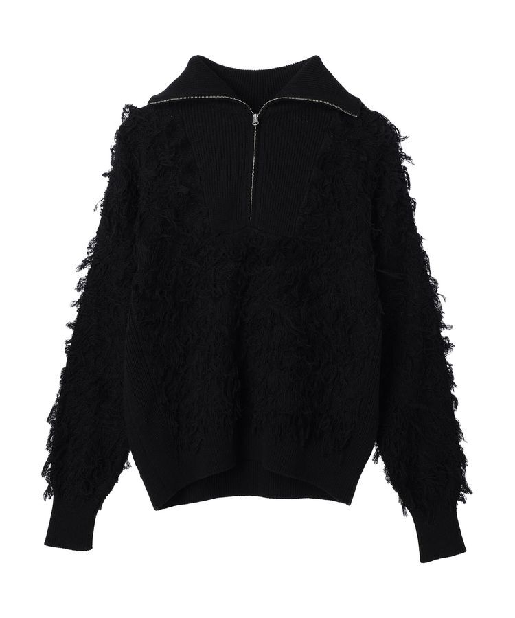 GARAGE OF GOOD CLOTHING「フリンジニットハーフジッププルオーバー」|ニット・セーター|