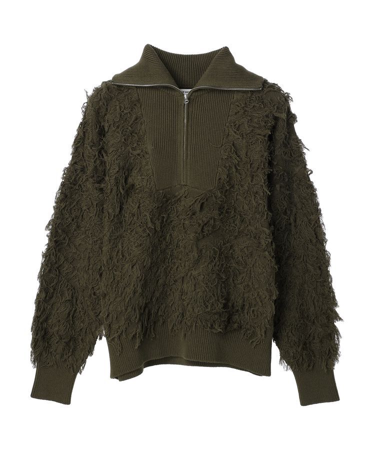 GARAGE OF GOOD CLOTHING「フリンジニットハーフジッププルオーバー」|ニット・セーター|