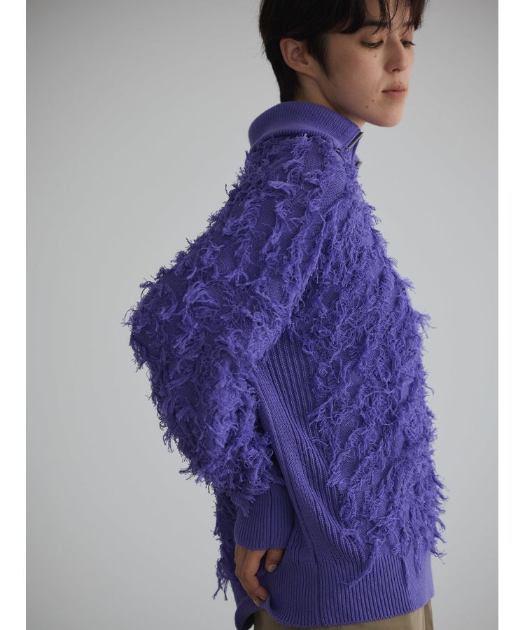 GARAGE OF GOOD CLOTHING「フリンジニットハーフジッププルオーバー」|ニット・セーター|