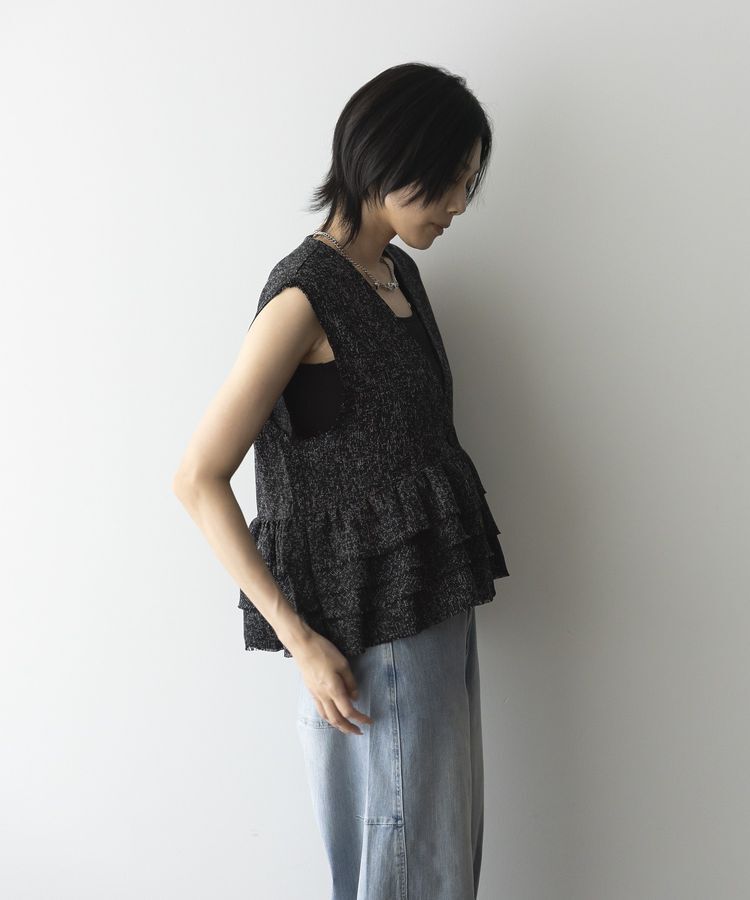 GARAGE OF GOOD CLOTHING「ツイードギャザーベスト」|ベスト・ジレ|