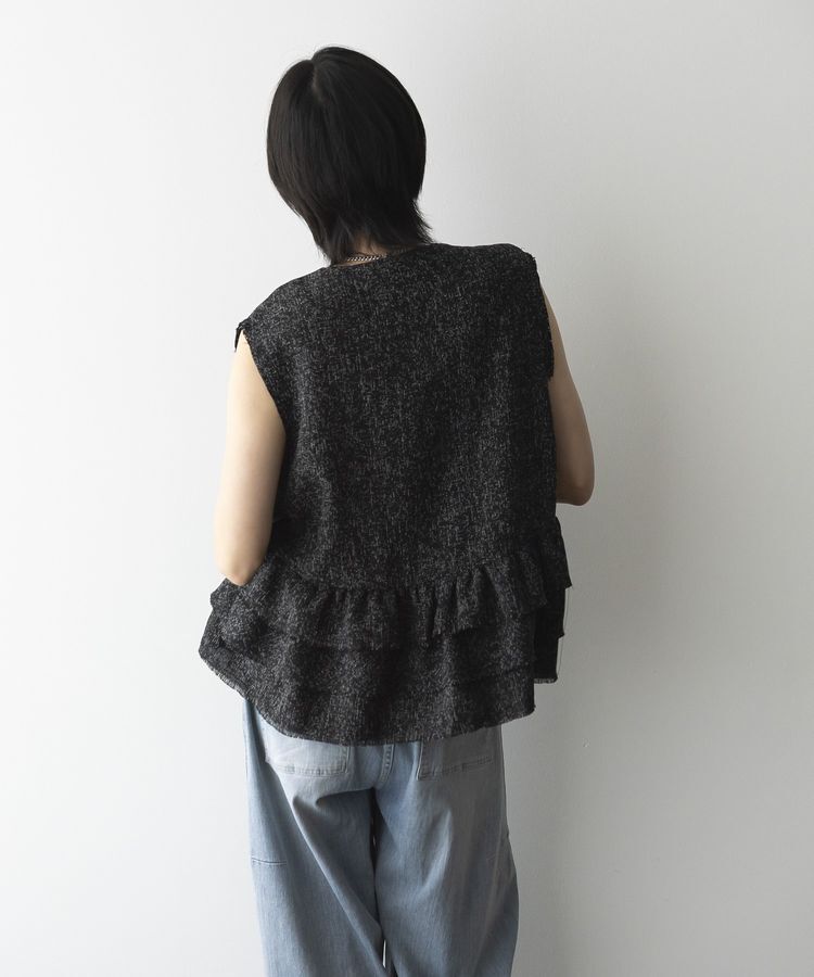 GARAGE OF GOOD CLOTHING「ツイードギャザーベスト」|ベスト・ジレ|