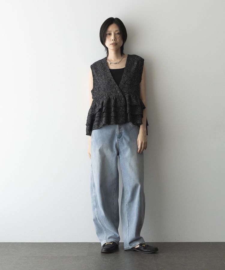 GARAGE OF GOOD CLOTHING「ツイードギャザーベスト」|ベスト・ジレ|