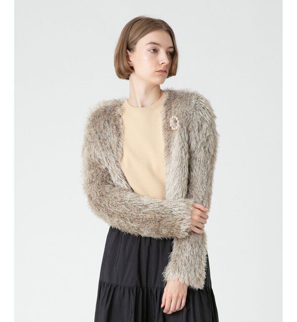 LOULOU WILLOUGHBY「【LOULOU WILLOUGHBY】ワイルドシャギーボレロ」|その他|ベージュ