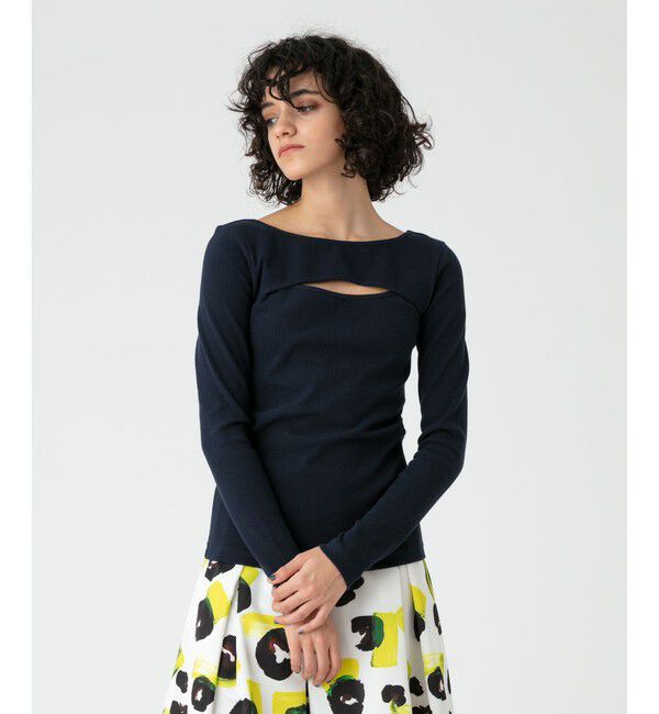 allureville「2WAYオープンヨークRIB プルオーバー」|その他|ネイビー