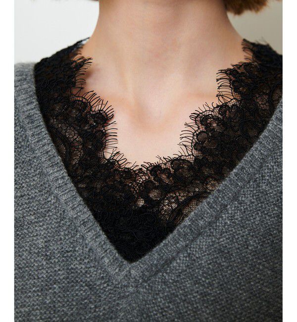 allureville「レースドッキングプルオーバー」|ニット・セーター|