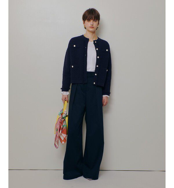 allureville「ニットツイードジャケット」|カーディガン|