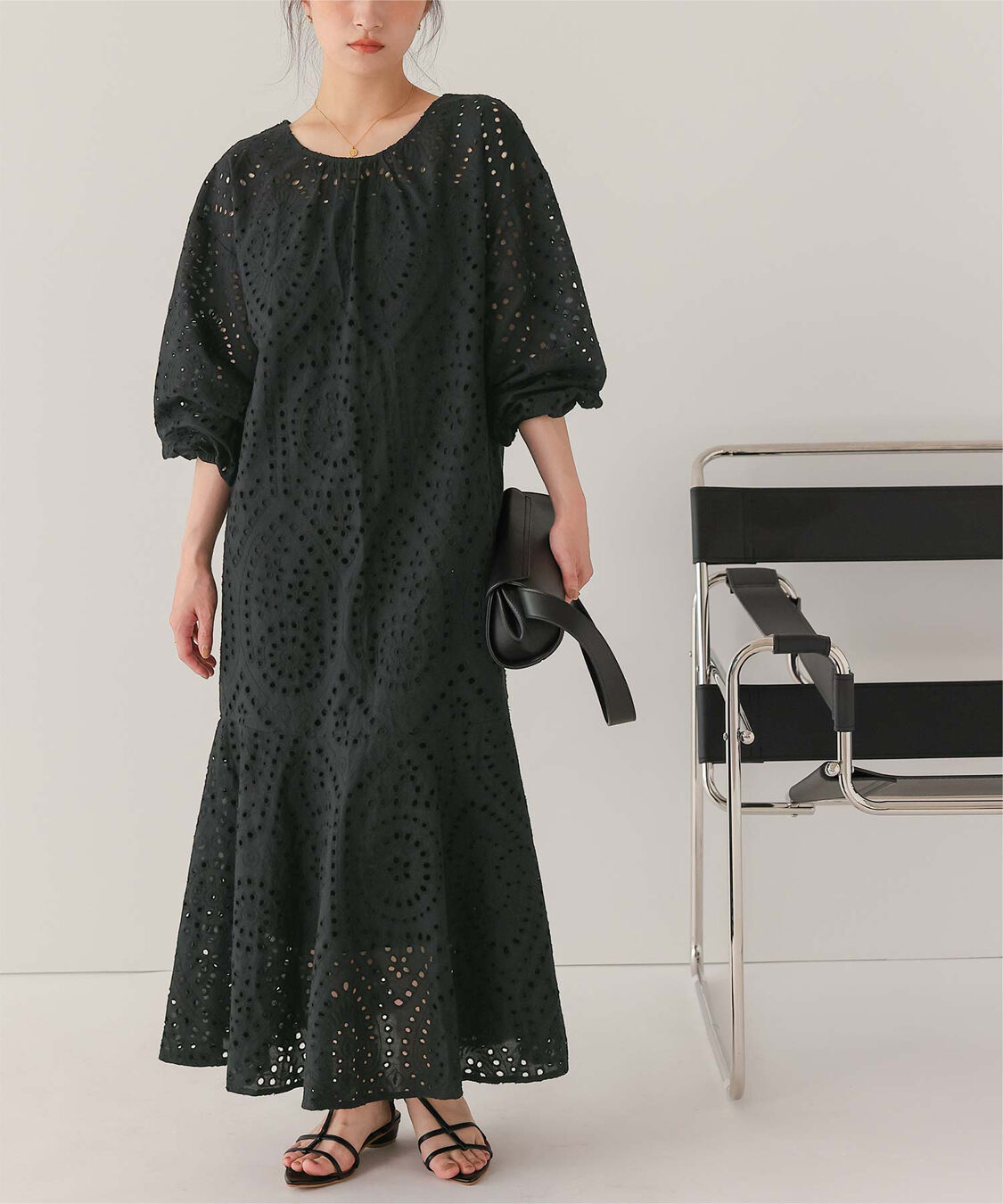 titivate「前後2way長袖コットンレースワンピース」|ワンピース|