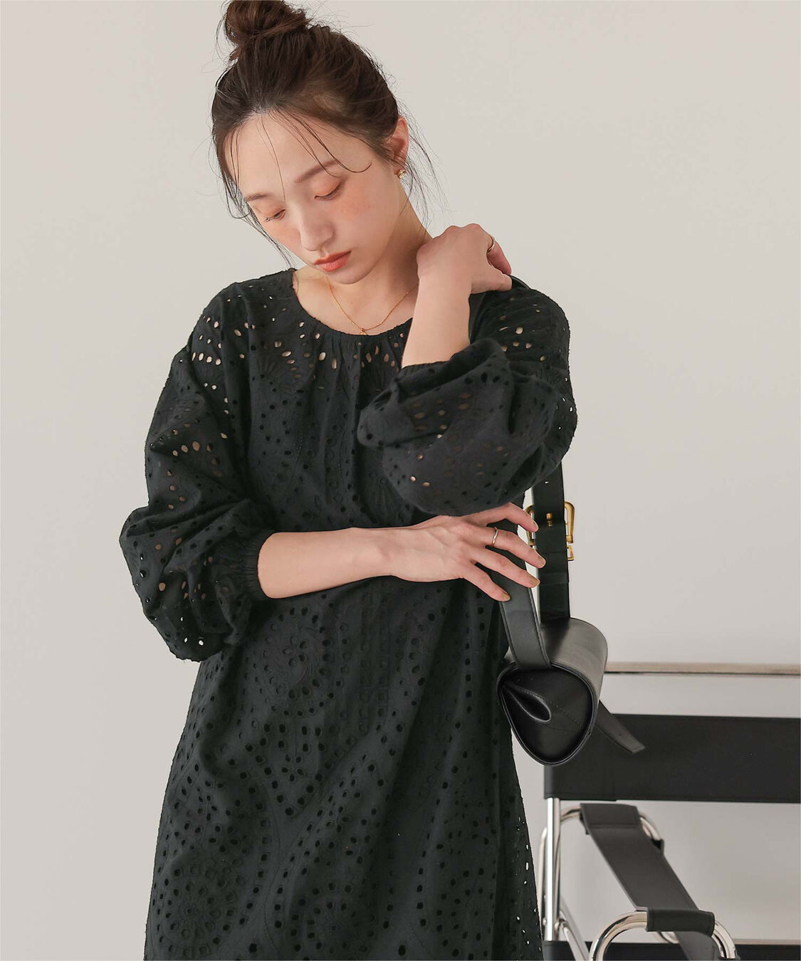 titivate「前後2way長袖コットンレースワンピース」|ワンピース|