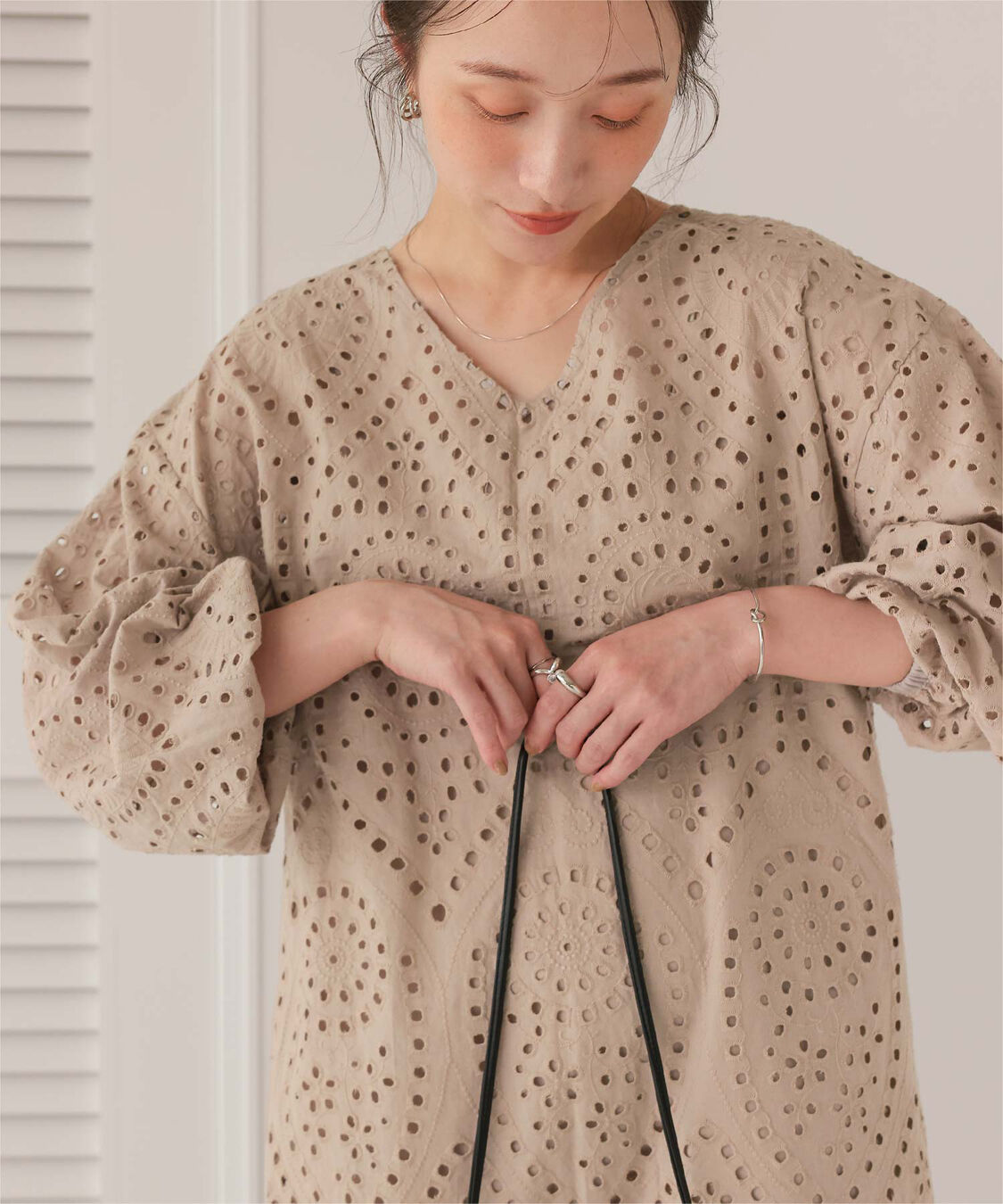 titivate「前後2way長袖コットンレースワンピース」|ワンピース|