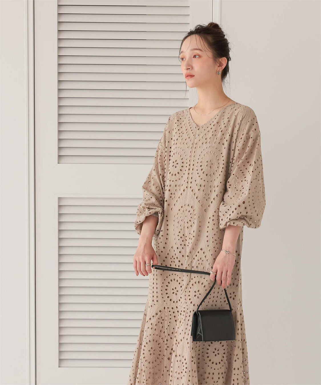 titivate「前後2way長袖コットンレースワンピース」|ワンピース|