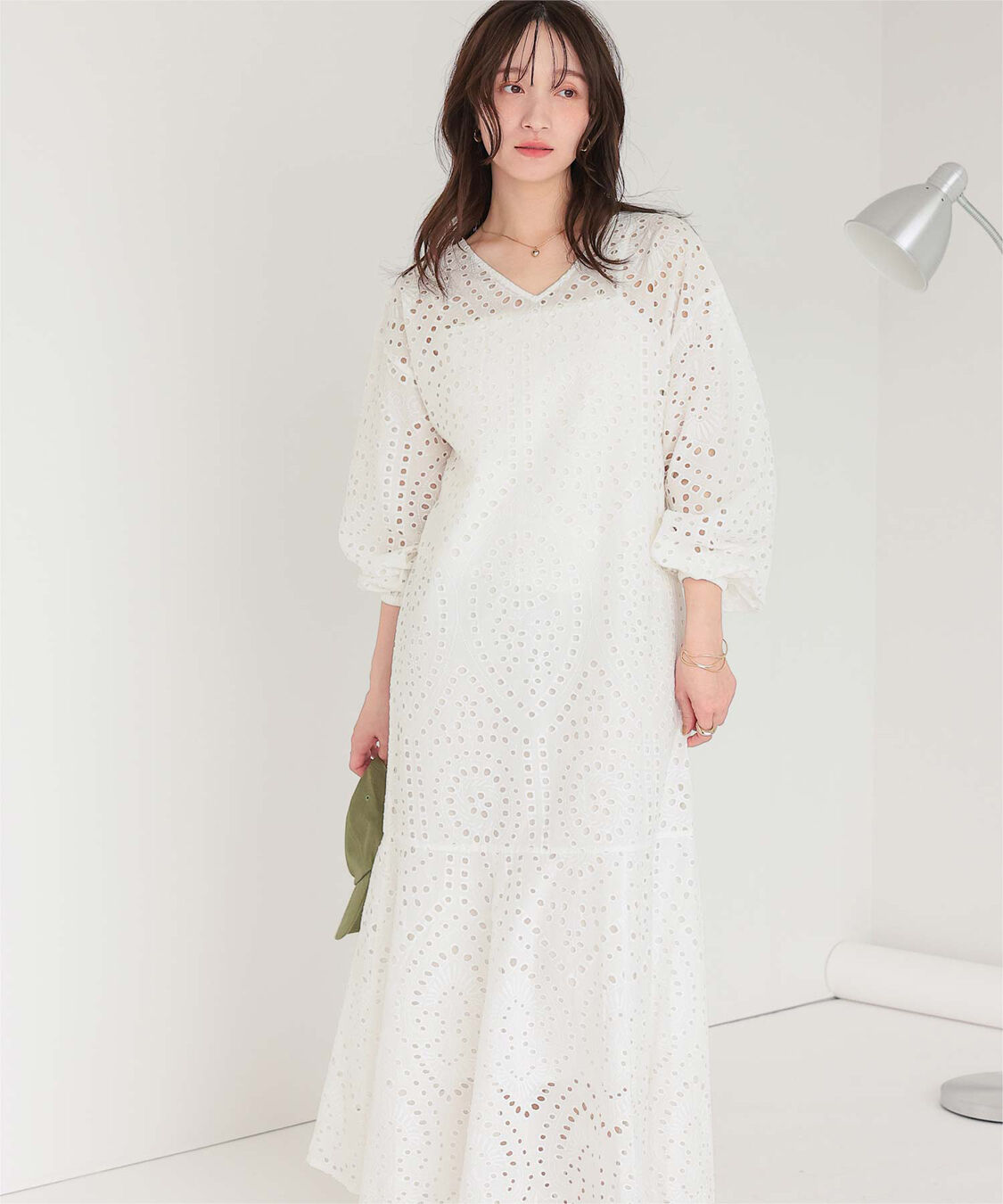 titivate「前後2way長袖コットンレースワンピース」|ワンピース|